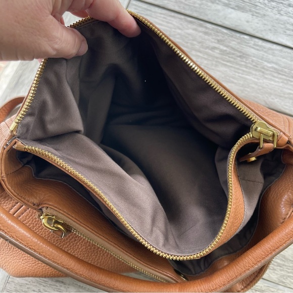 J. Crew Biennial Tan Leather Hobo Crossbody Shoulder Bag - Picture 11 of 12